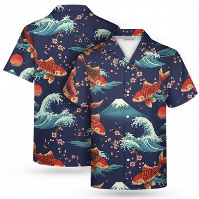135gsm Sublimated Hawaiian Cuban Collar Camp Shirt-UPF 50+