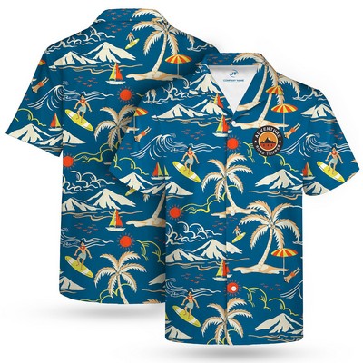 135gsm Sublimated Hawaiian Cuban Collar Camp Shirt-UPF 50+