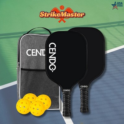 StrikeMaster USAPA Pickleball Set with Carbon Fiber Paddles & Honeycomb Core